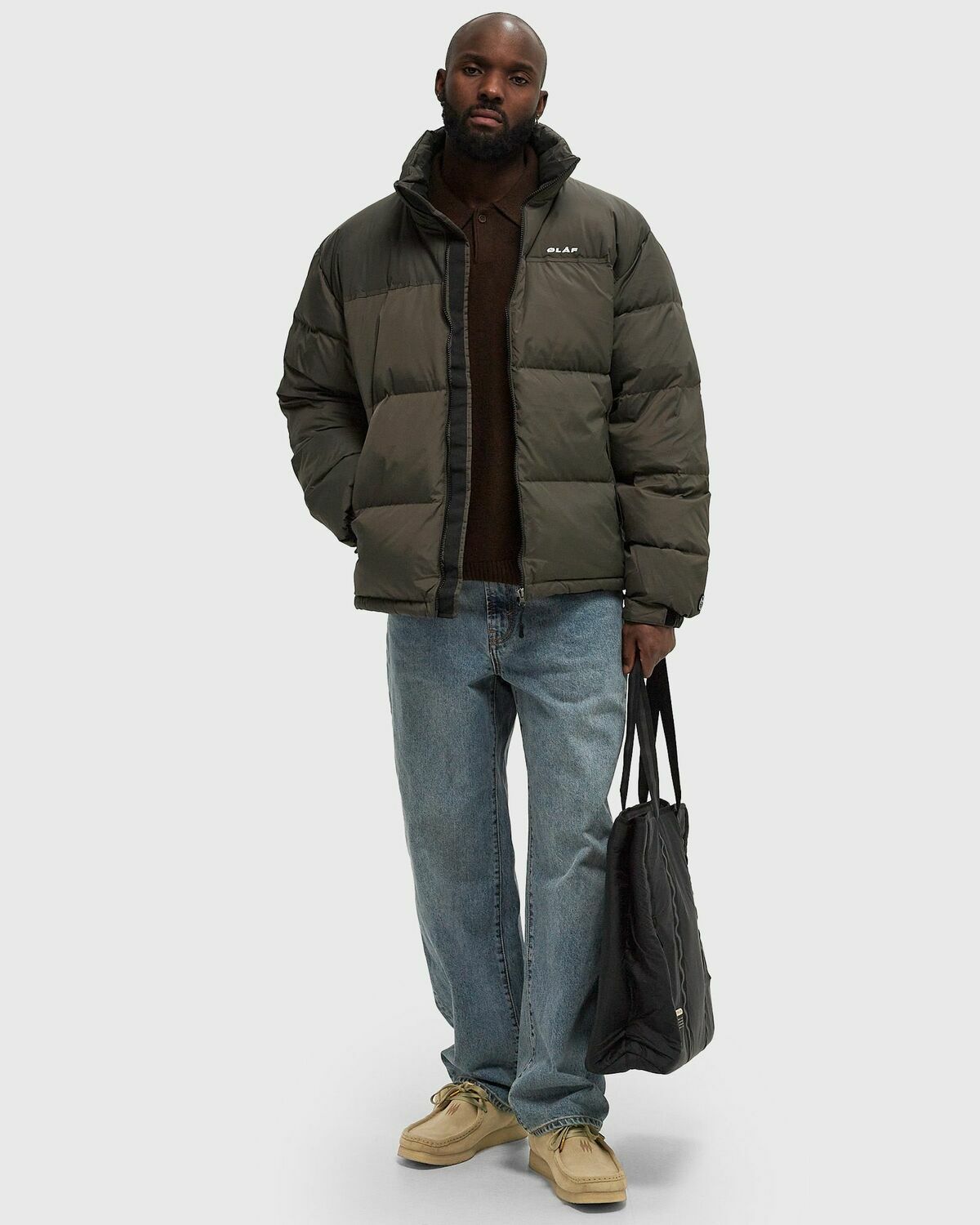 ØLÅF PUFFER JACKET Grey Mens Down & Puffer Jacket