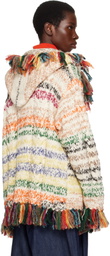 The Elder Statesman Multicolor Run Ragged Cardigan
