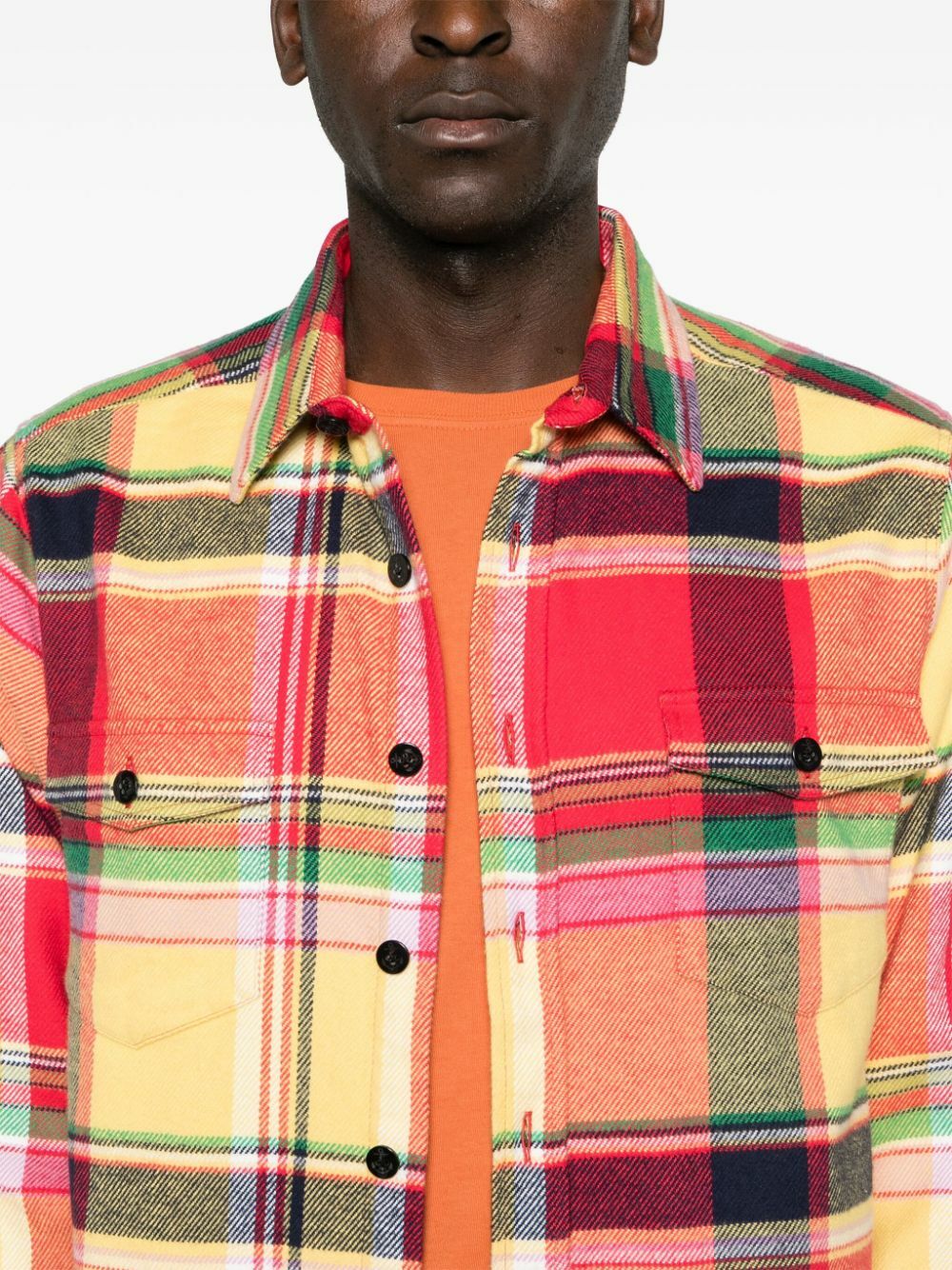 【HI FI FNK】Noah Checked Shirt NOAH NY Yellow Plaid-Check Flannel Shirt Noah NYC