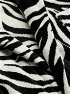 TOM FORD - Zebra-Print Cotton-Terry Hooded Robe - Black