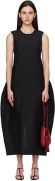 Róhe Black Hourglass Linen Silk Midi Dress