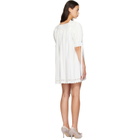 Sandy Liang White & Blue Daikon Minidress
