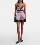 Nina Ricci Lace-trimmed silk-blend satin camisole