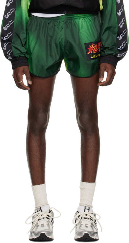 Photo: LU'U DAN Green Retro Runner Shorts