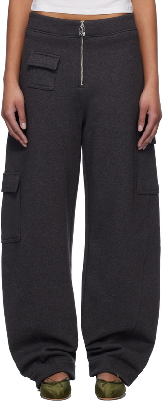 Photo: GANNI Gray Heavy Fleece Cargo Lounge Pants