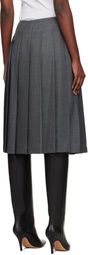 Nothing Written Gray Wool Pleated Midi Skirt