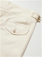 Rubinacci - Straight-Leg Pleated Herringbone Linen Trousers - Neutrals
