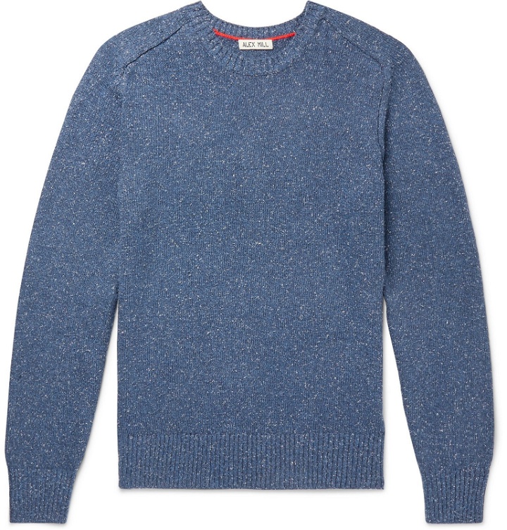 Photo: Alex Mill - Mélange Cotton and Silk-Blend Sweater - Blue