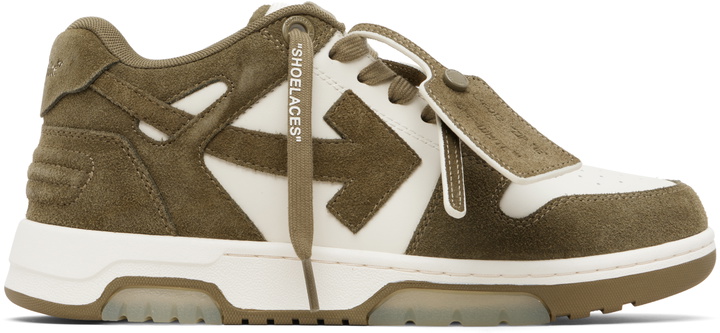 Photo: Off-White Off-White & Khaki Out Of Office Calf & Suede Sneakers