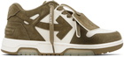 Off-White Off-White & Khaki Out Of Office Calf & Suede Sneakers