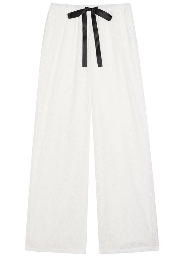 Photo: Sister Jane Blanca Broderie Anglaise Cotton Trousers White And Black