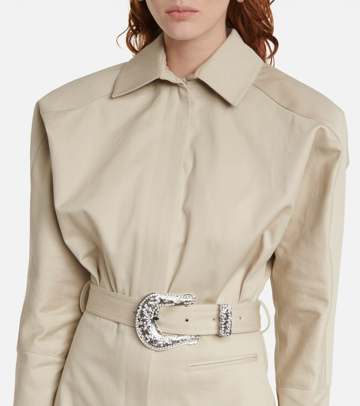 Alexandre Vauthier - Belted cotton jumpsuit