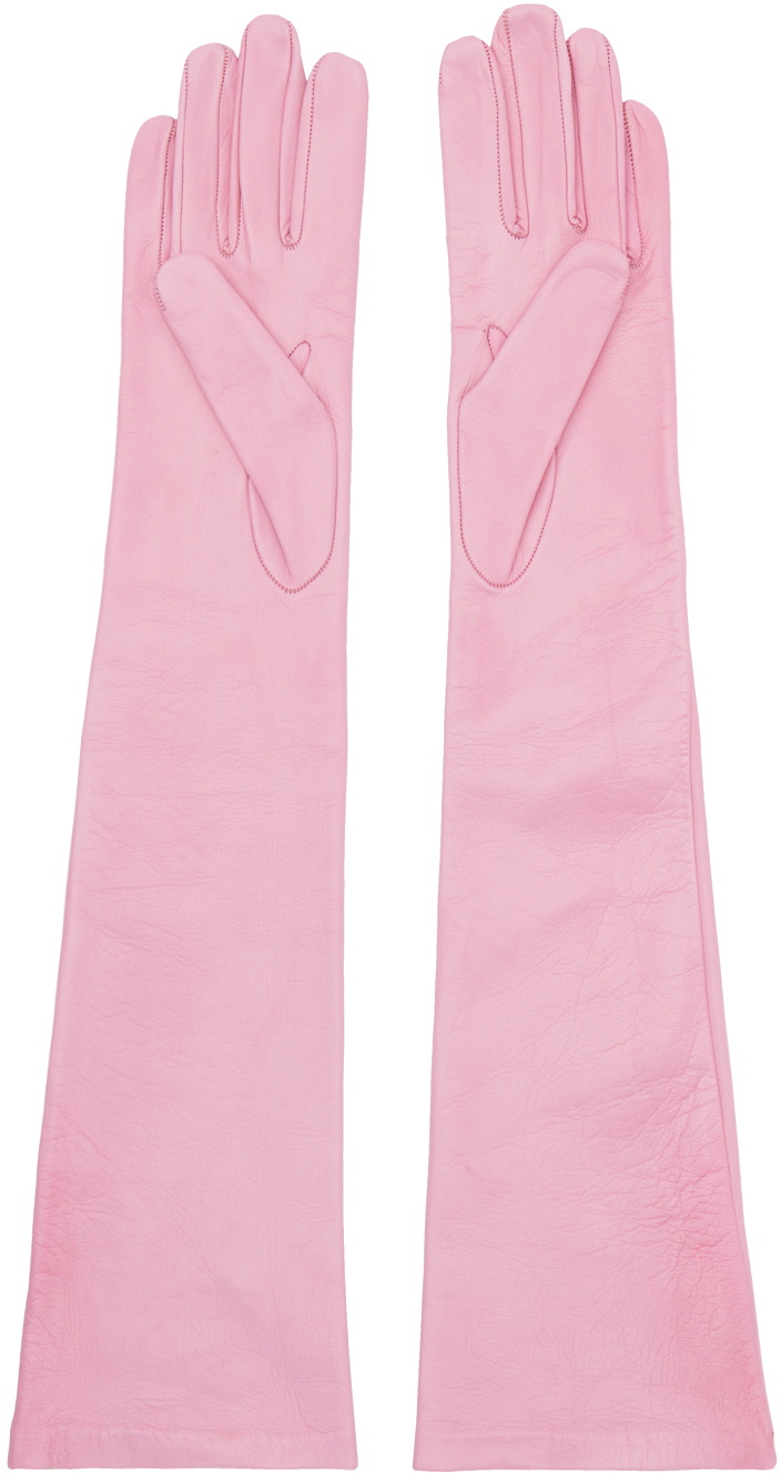 Dries Van Noten Pink Soft Leather Gloves