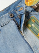KAPITAL - Flared Appliquéd Jeans - Blue