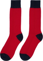 Guest in Residence Red & Navy 'The Soft' Socks