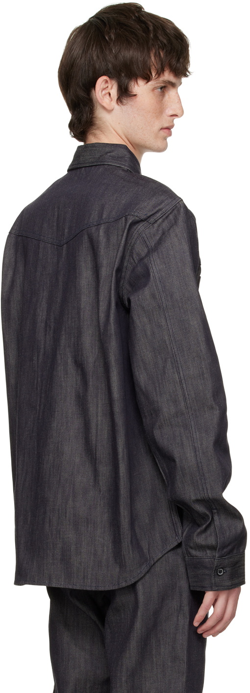 rito structure Indigo Angled Pocket Shirt