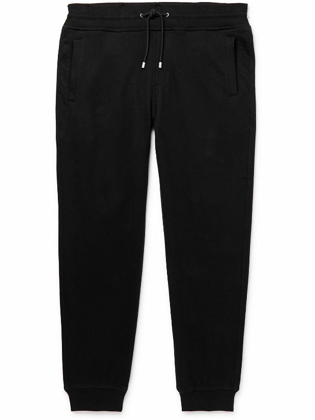 Photo: Belstaff - Tapered Cotton-Jersey Sweatpants - Black