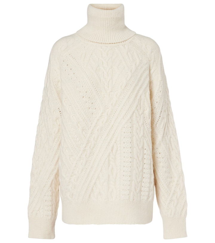 Photo: Saint Laurent Cable-knit alpaca-blend turtleneck sweater