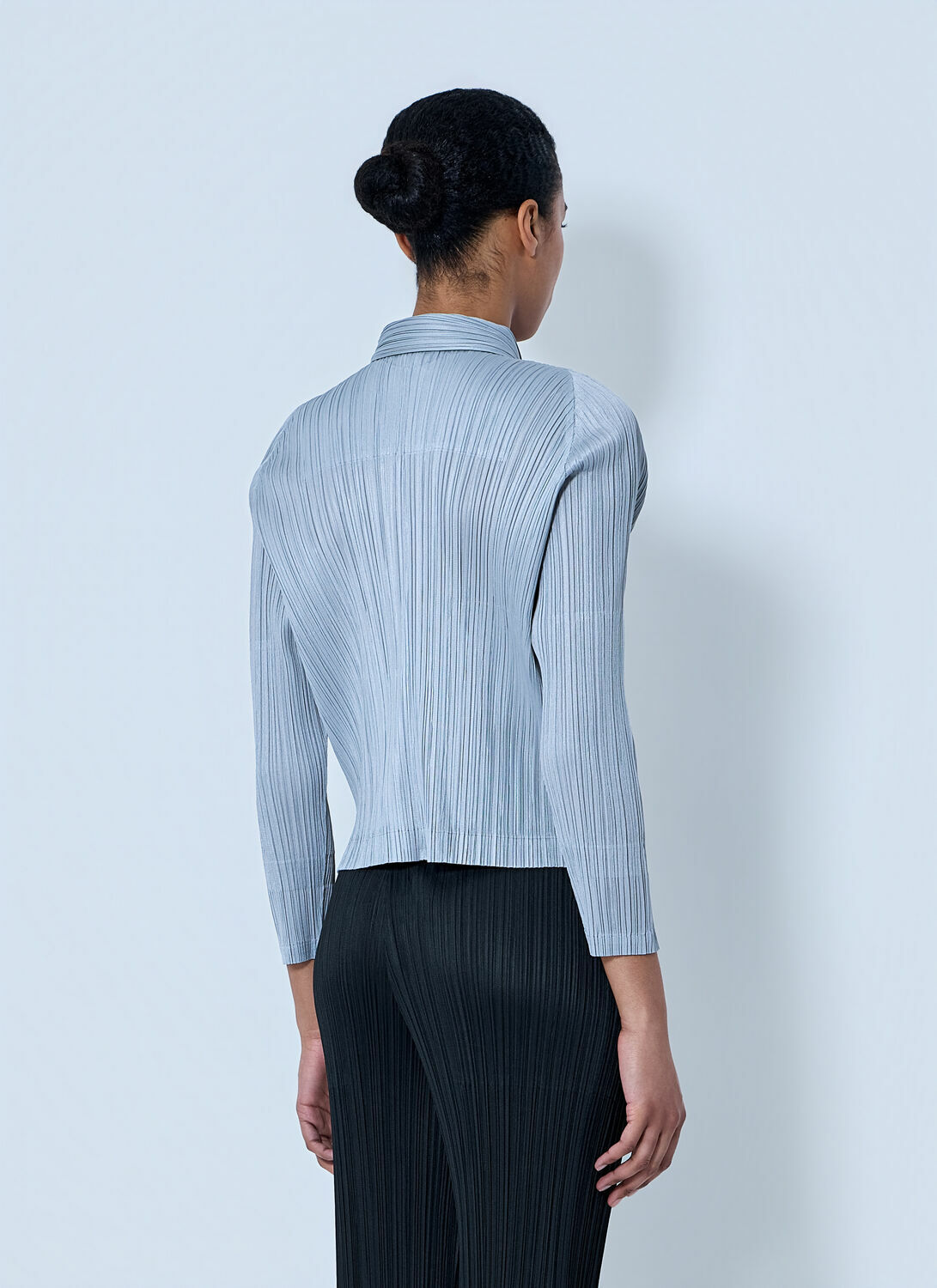 Pleats Please Issey Miyake Structured Pleat Long Sleeve Shirt