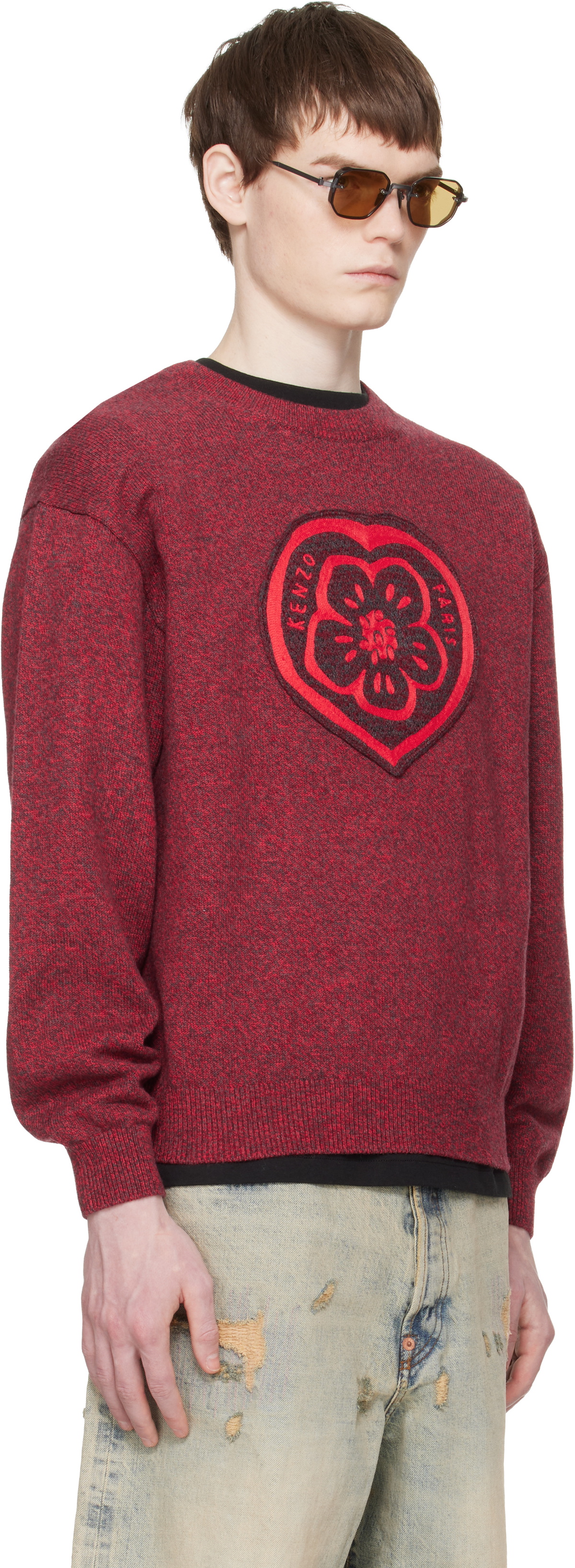 Kenzo Red Kenzo Paris 'KENZO Boke Heart' Sweater