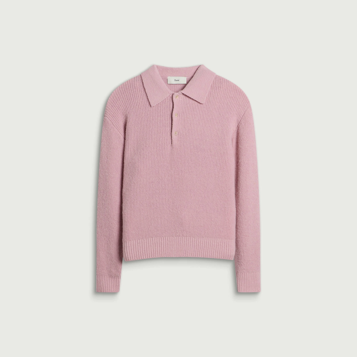 DUNST Women's Collared Sweater in Soft Pink