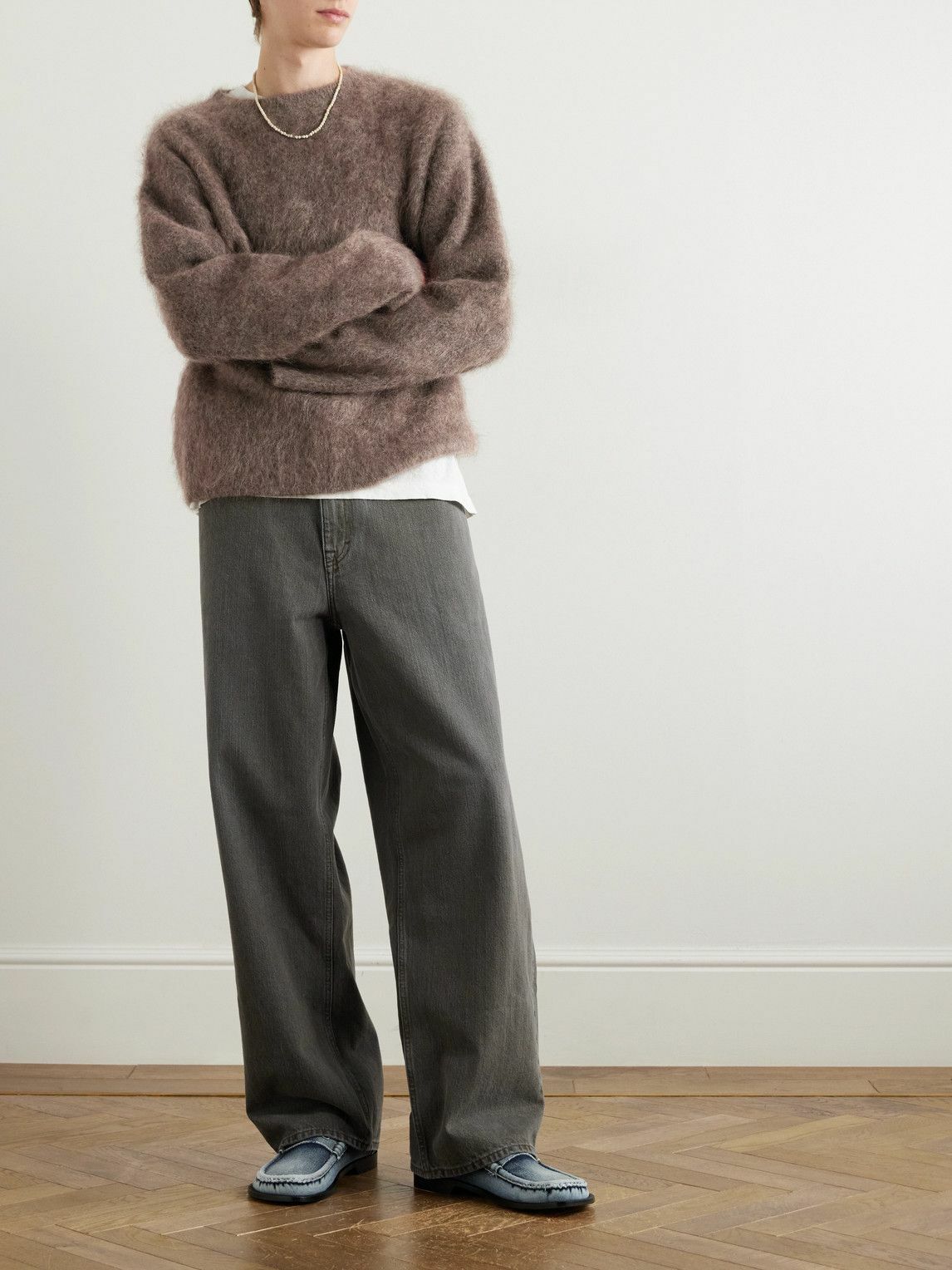 Sefr ニット Séfr - Jermaine Brushed Mohair-Blend Sweater - Brown Séfr
