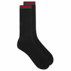 Gucci Men's Web Trim Socks in Black