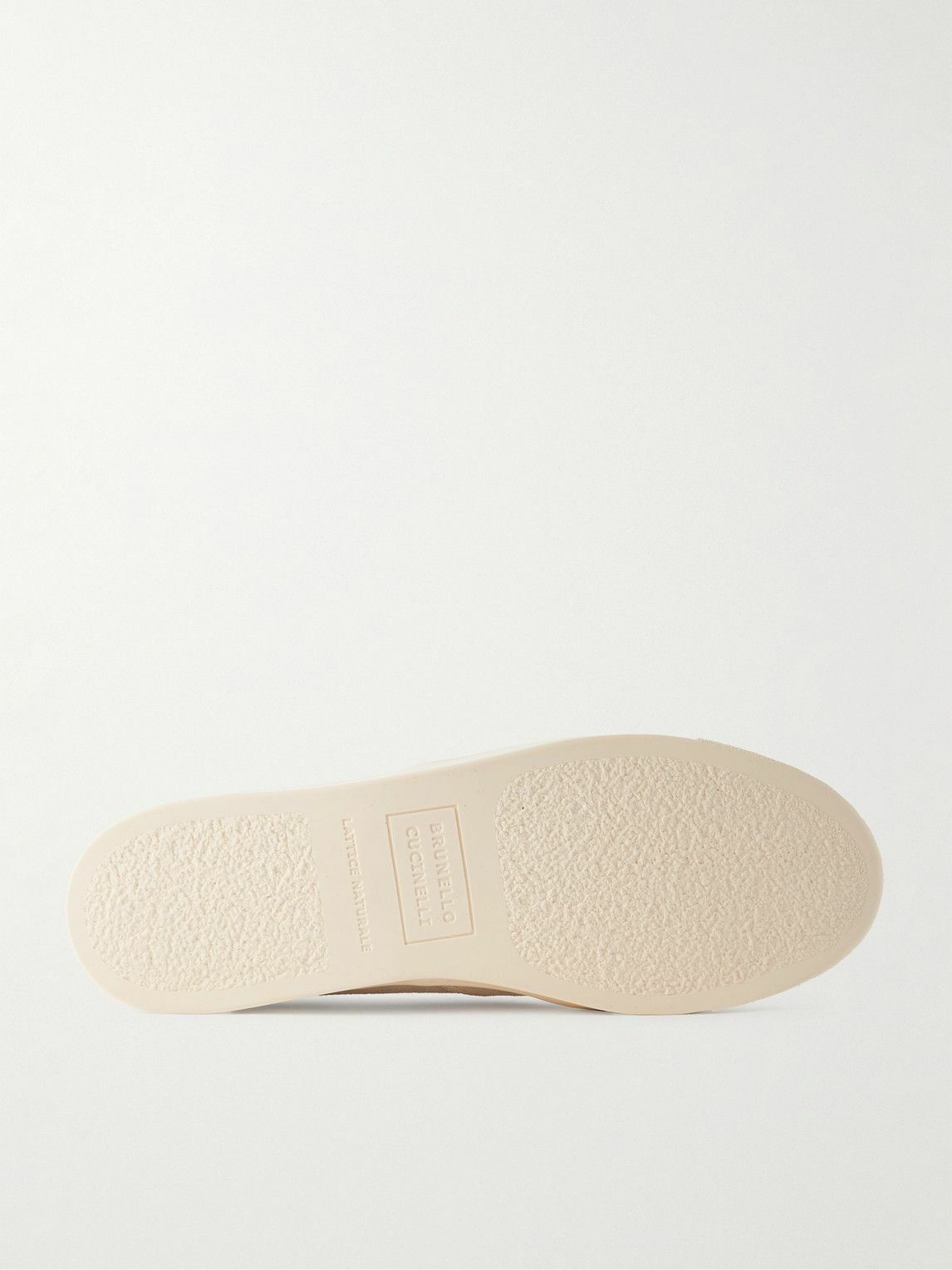 Brunello Cucinelli - Leather-Trimmed Suede Slip-On Sneakers