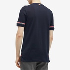 Thom Browne Men's Rib Cuff Trim T-Shirt in Navy