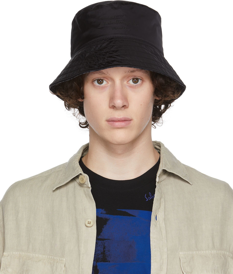 Salvatore Ferragamo Reversible Black Bucket Hat Salvatore Ferragamo