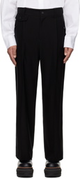 Feng Chen Wang Black Slashed Wide Trousers
