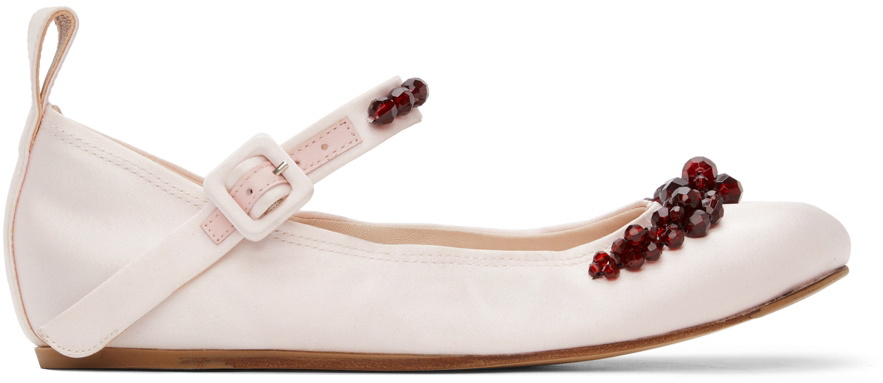 Simone Rocha Pink Beaded Ballerina Pumps Simone Rocha