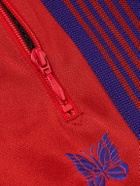 Needles - Straight-Leg Webbing-Trimmed Logo-Embroidered Jersey Track Pants - Red