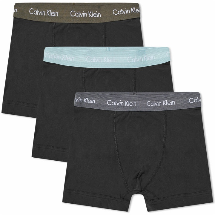 Photo: Calvin Klein Men's CK Underwear Trunk - 3 Pack in Grey/Tourmaline/Olive