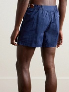 Zegna - Straight-Leg Mid-Length Swim Shorts - Blue