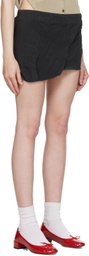 OPEN YY Gray Crinkled Gather Miniskirt