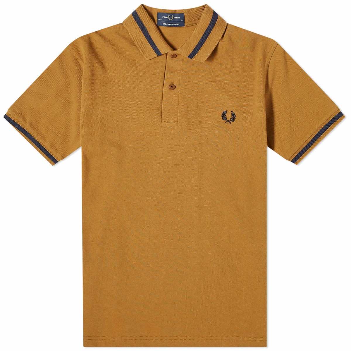 ■FRED PERRY■ M2 Single Tip Fred Perry Shirt Dark Caramel N Fred Perry Men's Single Tipped Polo Shirt in Dark Caramel