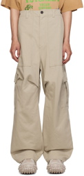 We11done Beige Paneled Cargo Pants