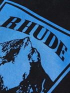 Rhude - Printed Cotton-Jersey Hoodie - Black