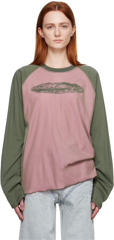 Photo: Serapis Pink & Green Globe Reversible Long Sleeve T-Shirt