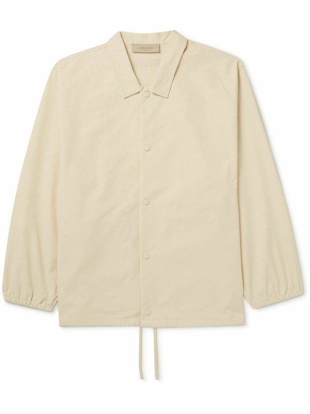 Photo: FEAR OF GOD ESSENTIALS - Coach Logo-Flocked Cotton-Blend Jacket - Neutrals