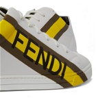 Fendi - Logo-Print Leather Sneakers - White