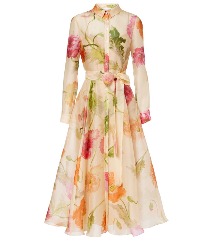 Photo: Carolina Herrera Belted floral silk shirt dress