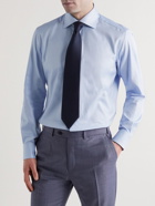Brioni - William Slim-Fit Cutaway-Collar Cotton-Twill Shirt - Blue