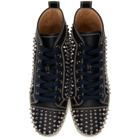 Christian Louboutin Navy Louis Spikes High-Top Sneakers