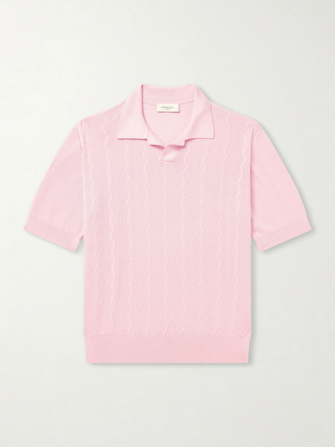 PIACENZA 1733 - Knitted Silk and Cotton-Blend Polo Shirt - Pink