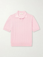 PIACENZA 1733 - Knitted Silk and Cotton-Blend Polo Shirt - Pink