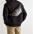 BURBERRY - Logo-Appliquéd Leather-Trimmed Checked E-Canvas Belt Bag - Brown