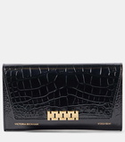 Victoria Beckham Croc-effect leather wallet on chain