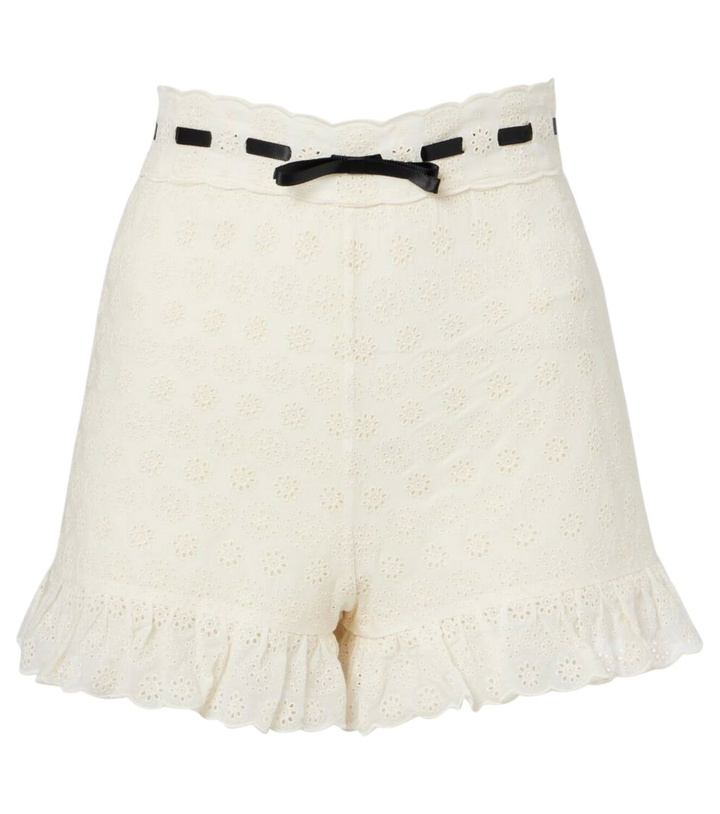 Photo: Valentino Floral ruffled cotton shorts